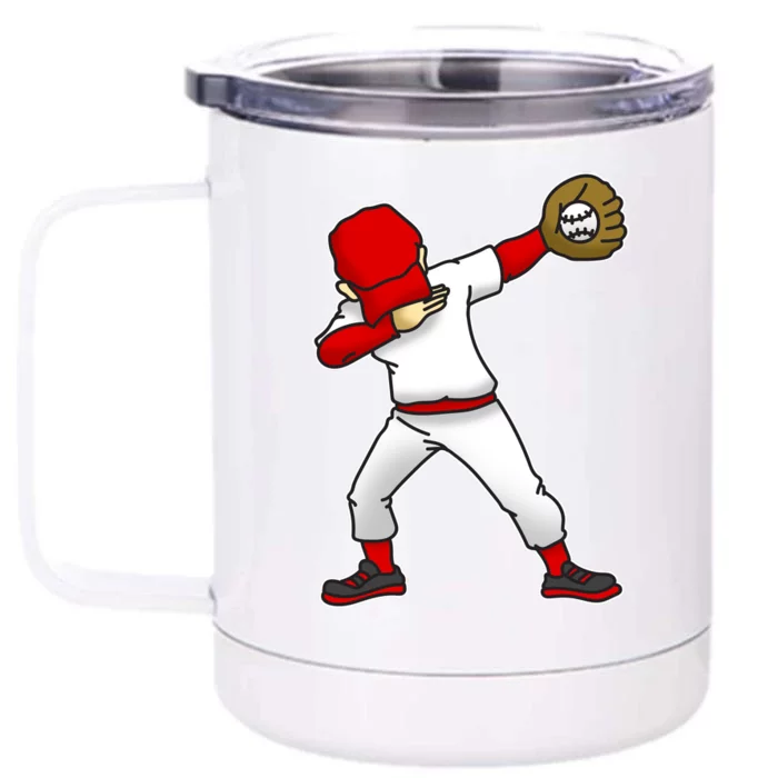 Dabbing Baseball Player Front & Back 12oz Stainless Steel Tumbler Cup