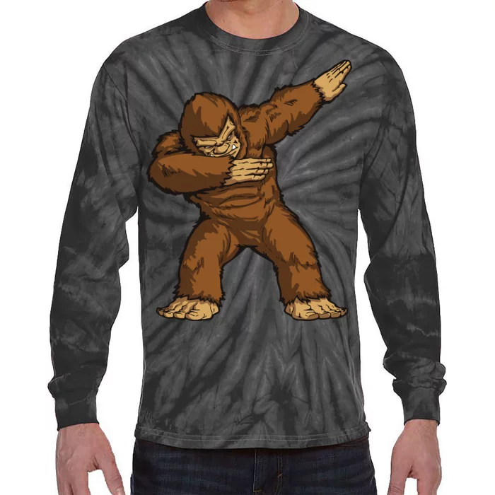 Dabbing Bigfoot Tie-Dye Long Sleeve Shirt