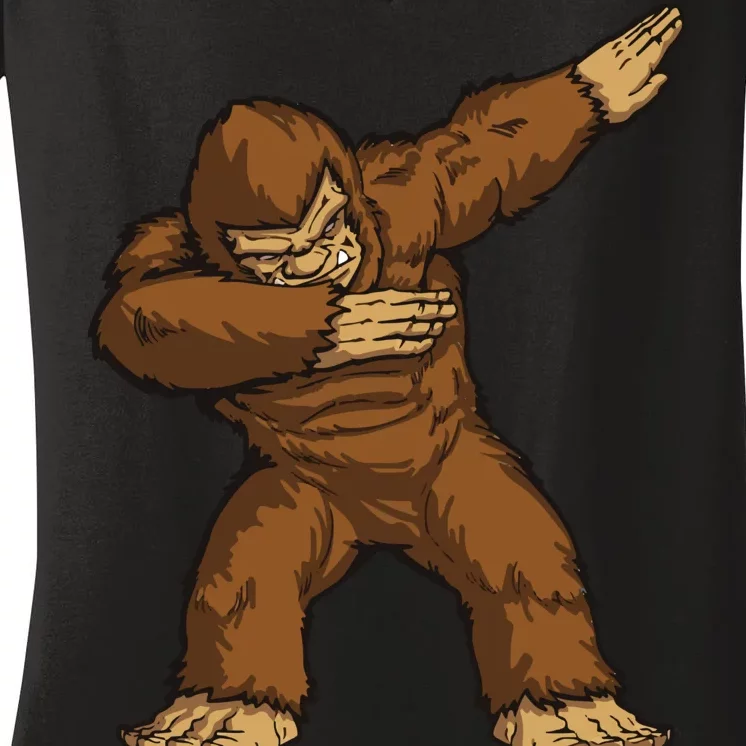 Dabbing Bigfoot Women's V-Neck T-Shirt