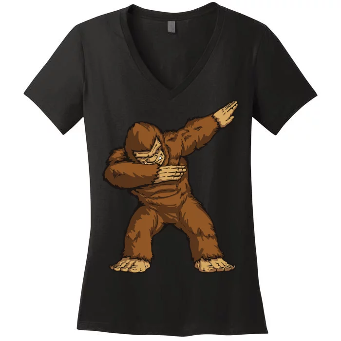 Dabbing Bigfoot Women's V-Neck T-Shirt