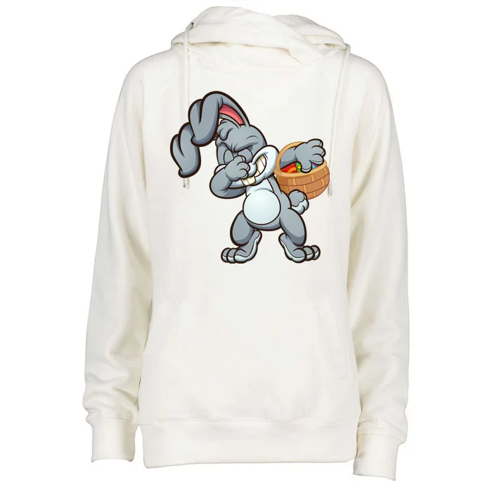 Dabbing Bunny Womens Funnel Neck Pullover Hood