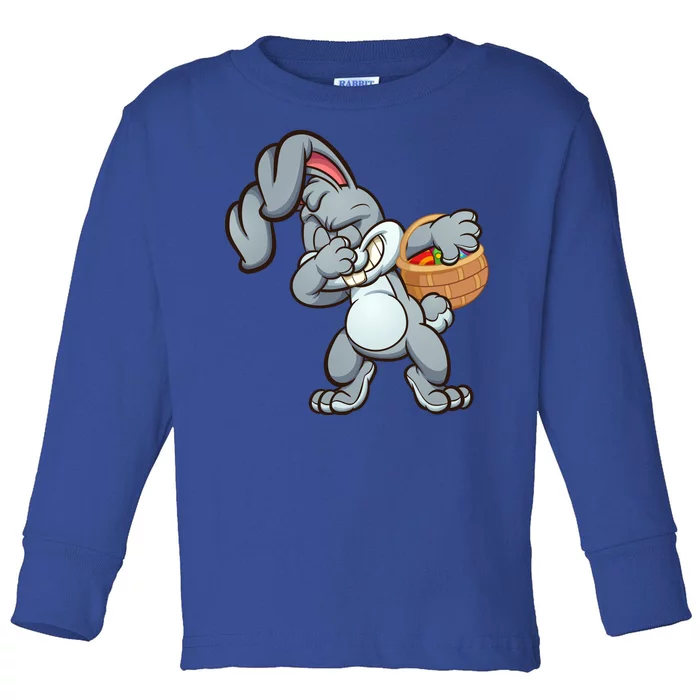 Dabbing Bunny Toddler Long Sleeve Shirt