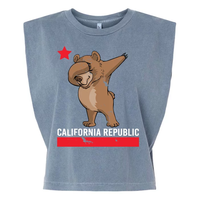 Dabbing California Republic Bear Garment-Dyed Women's Muscle Tee