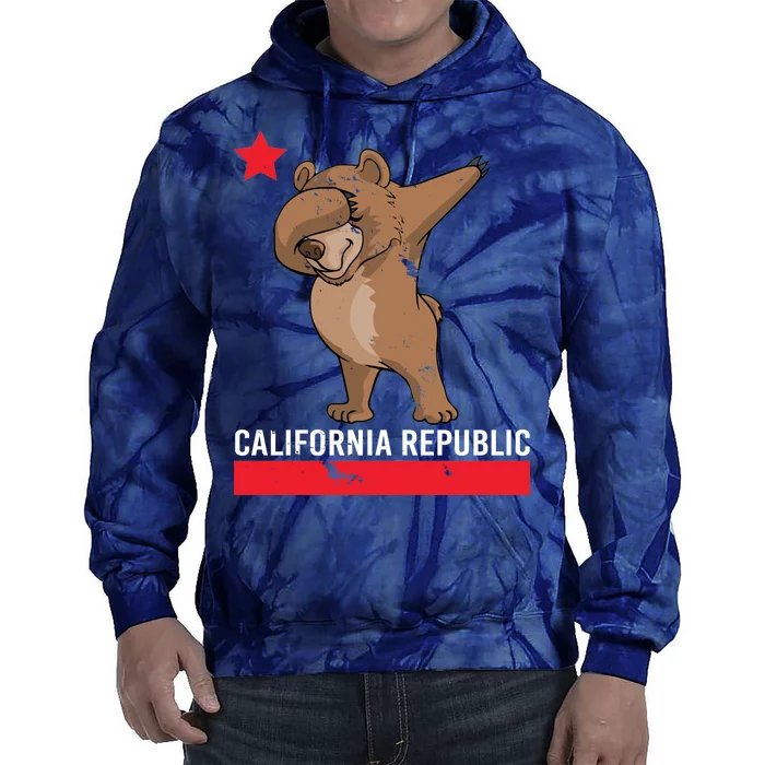 Dabbing California Republic Bear Tie Dye Hoodie