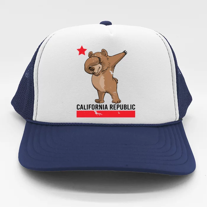 Dabbing California Republic Bear Trucker Hat