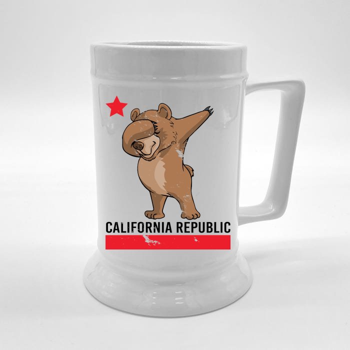 Dabbing California Republic Bear Front & Back Beer Stein