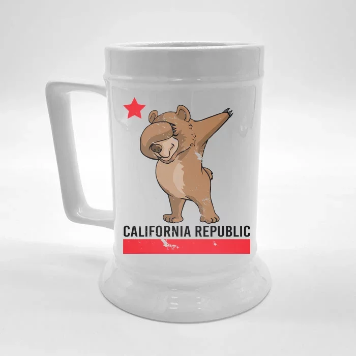 Dabbing California Republic Bear Front & Back Beer Stein