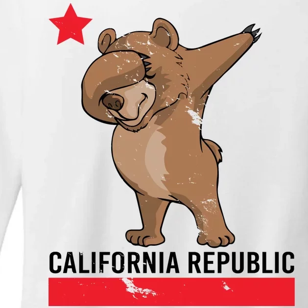 Dabbing California Republic Bear Womens CVC Long Sleeve Shirt