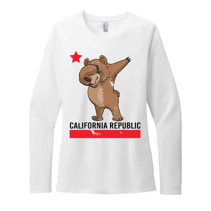 Dabbing California Republic Bear Womens CVC Long Sleeve Shirt