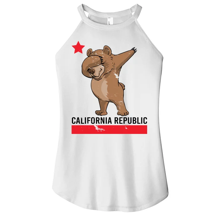 Dabbing California Republic Bear Women’s Perfect Tri Rocker Tank