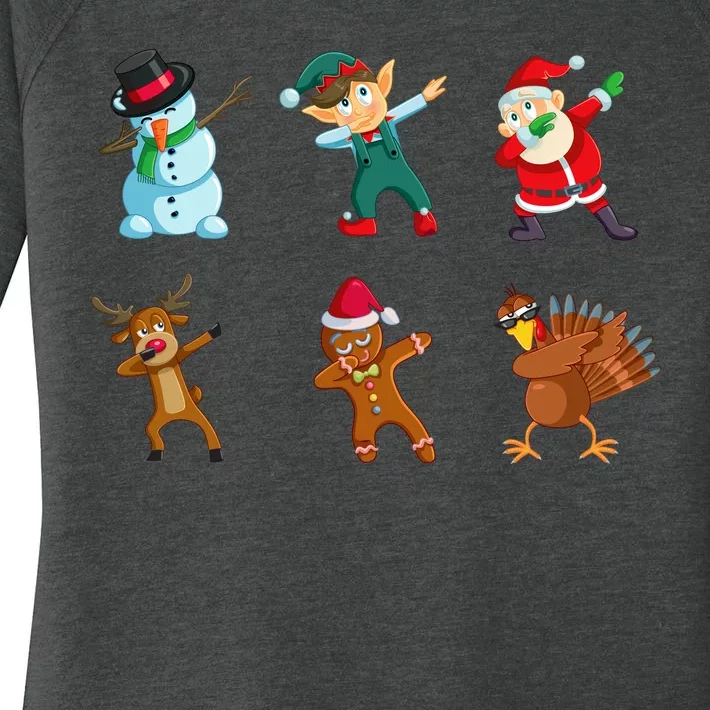 Dabbing Christmas Characters Women's Perfect Tri Tunic Long Sleeve Shirt