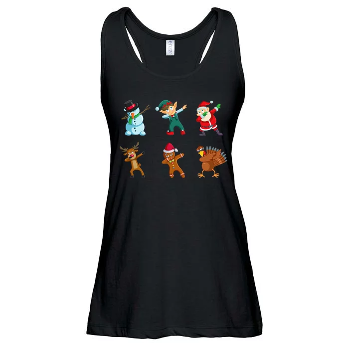 Dabbing Christmas Characters Ladies Essential Flowy Tank