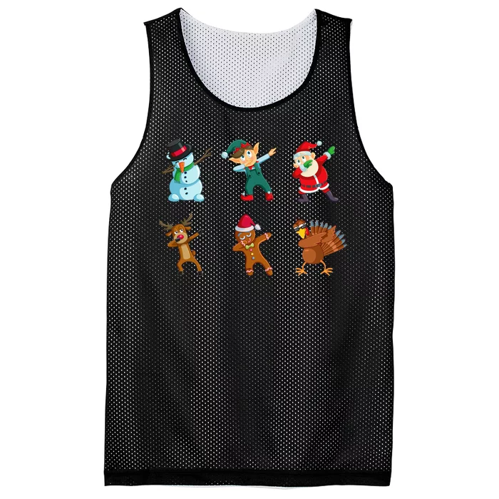 Dabbing Christmas Characters Mesh Reversible Basketball Jersey Tank