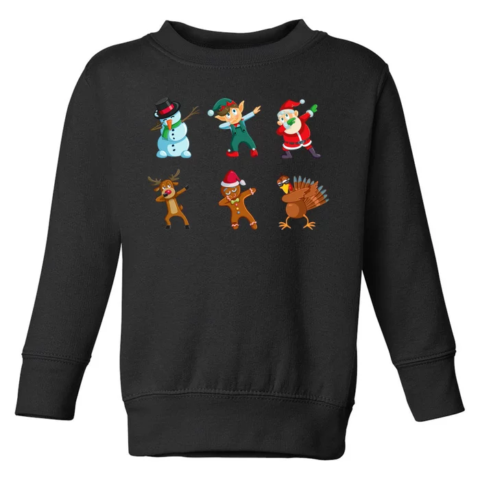 Dabbing Christmas Characters Toddler Sweatshirt