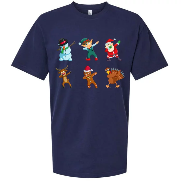 Dabbing Christmas Characters Sueded Cloud Jersey T-Shirt