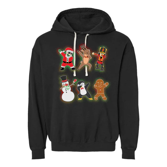 Dabbing Christmas Characters Santa Dab Garment-Dyed Fleece Hoodie