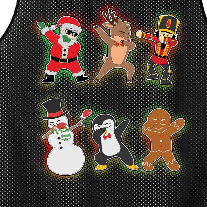 Dabbing Christmas Characters Santa Dab Mesh Reversible Basketball Jersey Tank