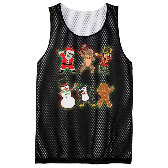 Dabbing Christmas Characters Santa Dab Mesh Reversible Basketball Jersey Tank