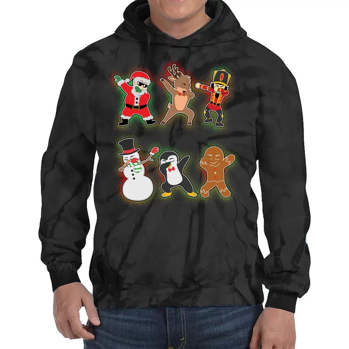 Dabbing Christmas Characters Santa Dab Tie Dye Hoodie