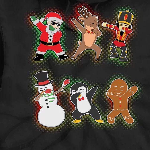 Dabbing Christmas Characters Santa Dab Tie Dye Hoodie