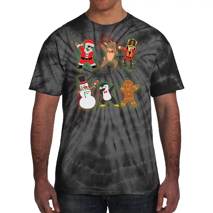 Dabbing Christmas Characters Santa Dab Tie-Dye T-Shirt