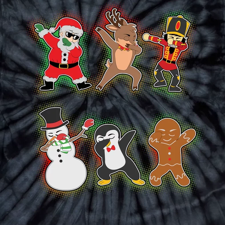 Dabbing Christmas Characters Santa Dab Tie-Dye T-Shirt