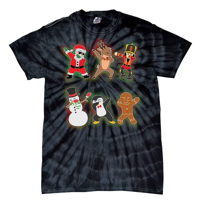 Dabbing Christmas Characters Santa Dab Tie-Dye T-Shirt