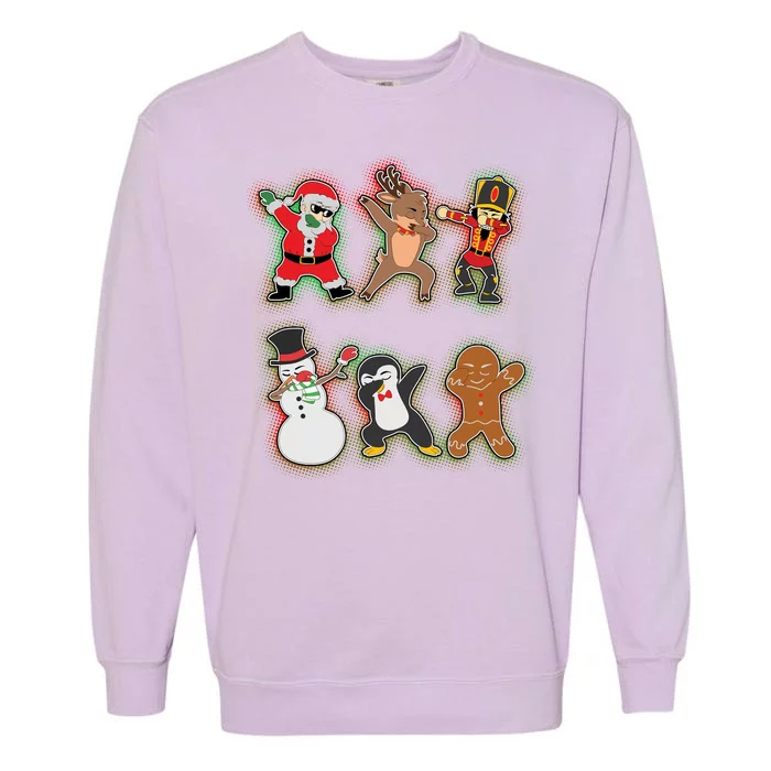 Dabbing Christmas Characters Santa Dab Garment-Dyed Sweatshirt