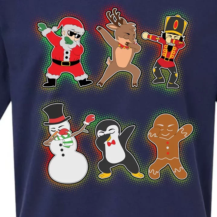 Dabbing Christmas Characters Santa Dab Sueded Cloud Jersey T-Shirt