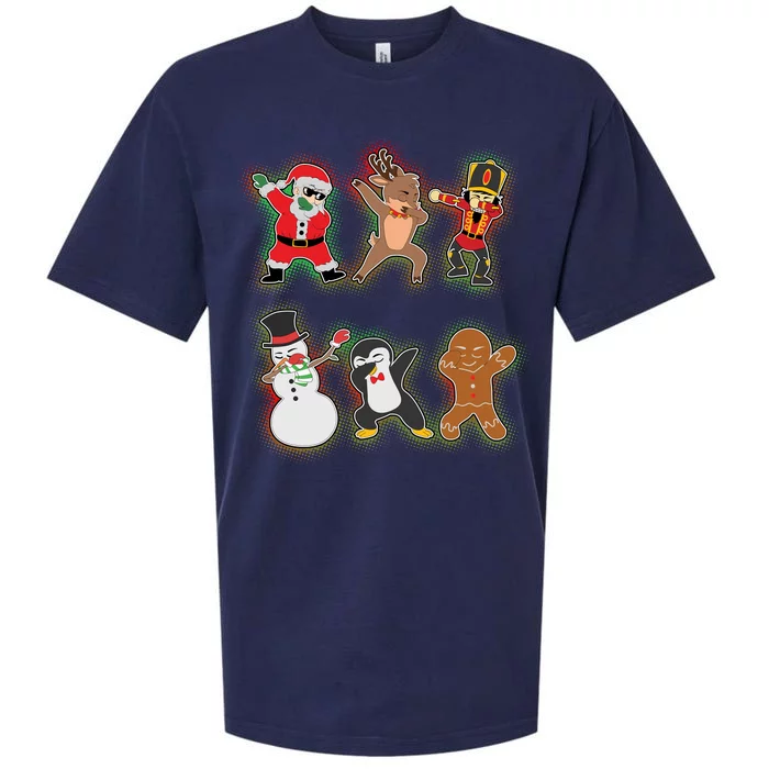 Dabbing Christmas Characters Santa Dab Sueded Cloud Jersey T-Shirt