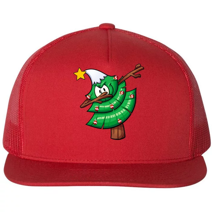 Dabbing Christmas Tree Flat Bill Trucker Hat