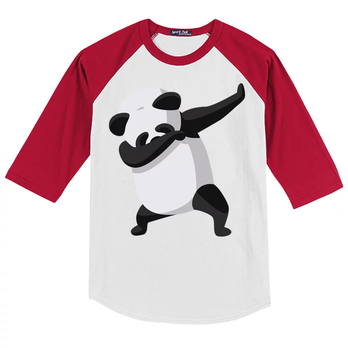 Dabbing Dab Panda Kids Colorblock Raglan Jersey