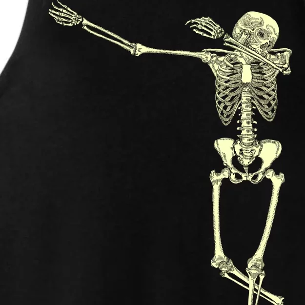 Dabbing Dab Skeleton Ladies Tri-Blend Wicking Tank