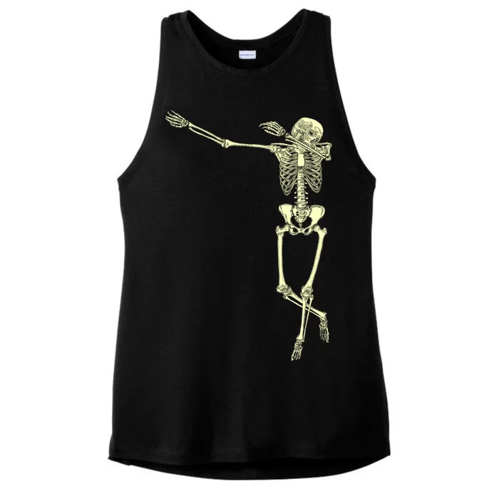 Dabbing Dab Skeleton Ladies Tri-Blend Wicking Tank