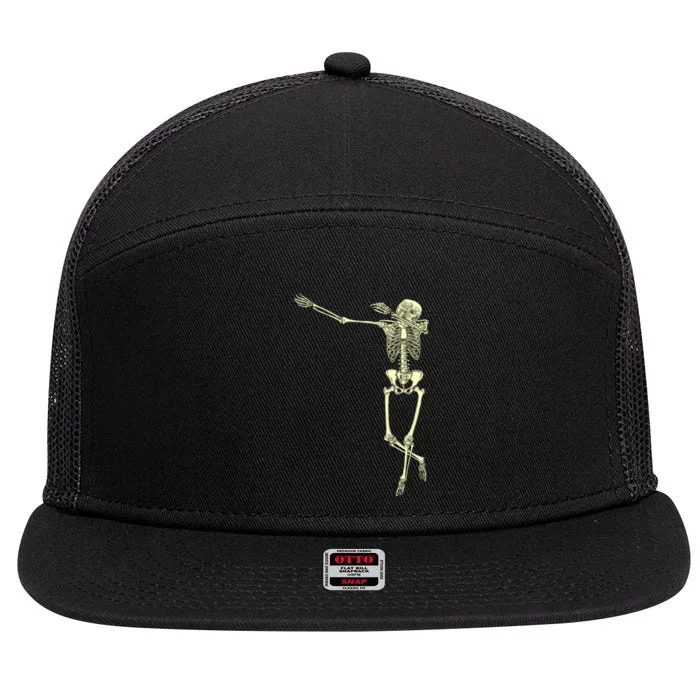 Dabbing Dab Skeleton 7 Panel Mesh Trucker Snapback Hat