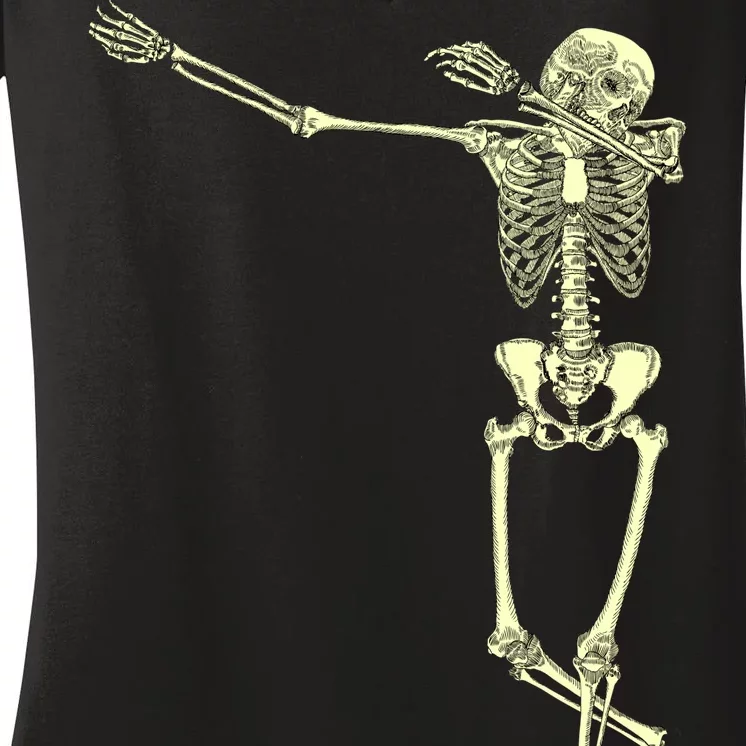 Dabbing Dab Skeleton Women's V-Neck T-Shirt