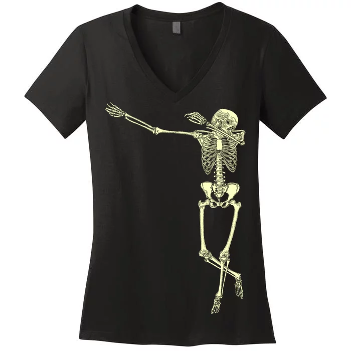 Dabbing Dab Skeleton Women's V-Neck T-Shirt