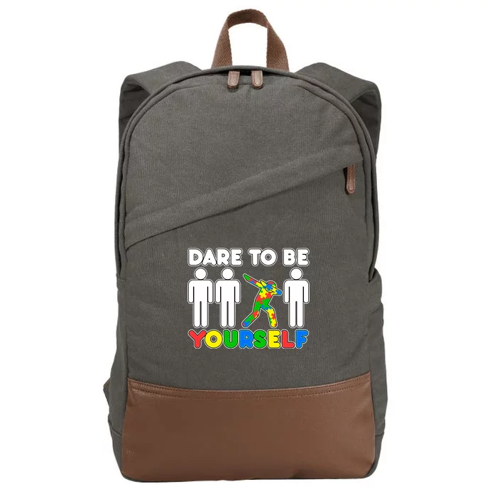 Dabbing Dare to be Yourself Autism Awareness Cotton Canvas Backpack