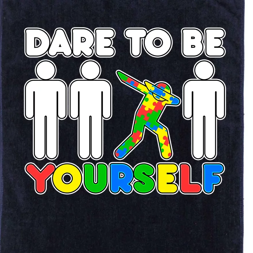 Dabbing Dare to be Yourself Autism Awareness Platinum Collection Golf Towel