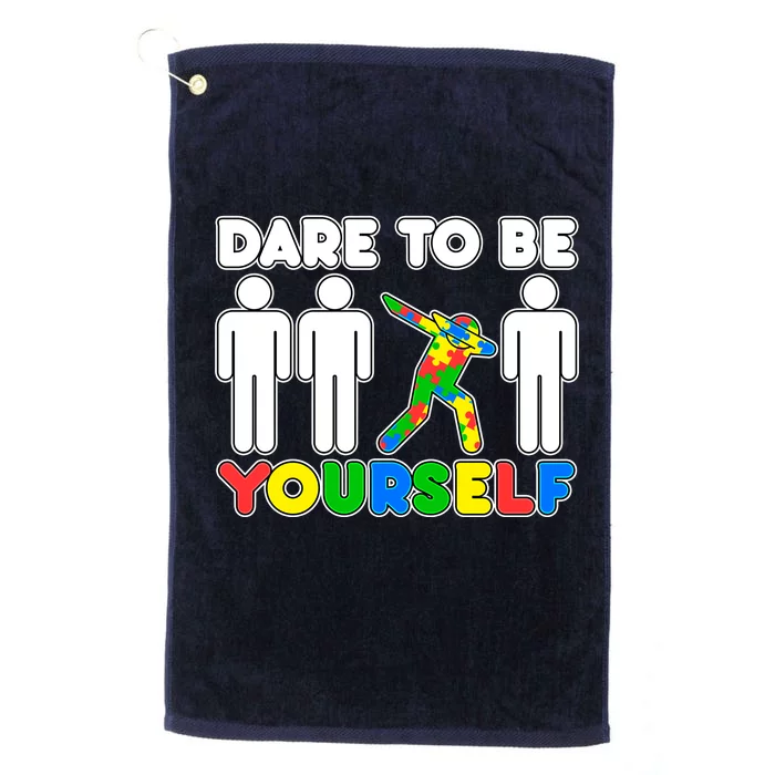 Dabbing Dare to be Yourself Autism Awareness Platinum Collection Golf Towel