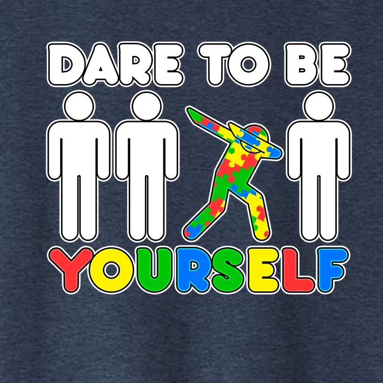 Dabbing Dare to be Yourself Autism Awareness Women's Crop Top Tee