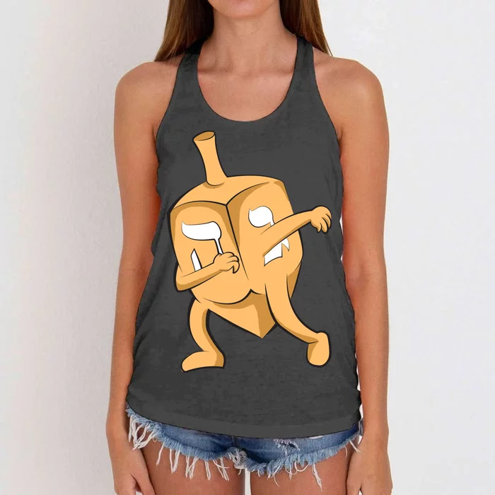 Dabbing Dreidel Women's Knotted Racerback Tank