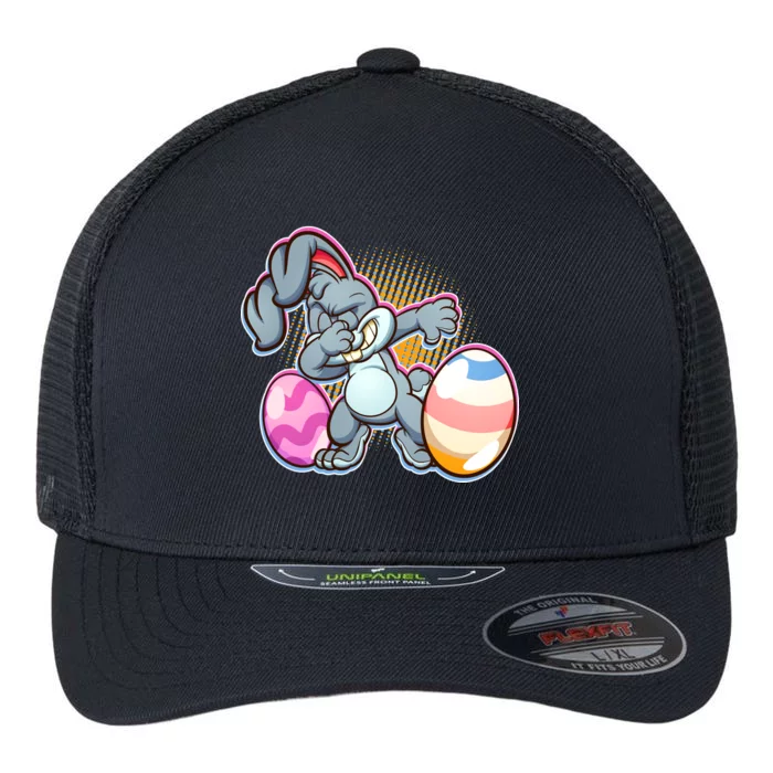 Dabbing Easter Bunny Flexfit Unipanel Trucker Cap