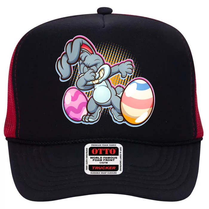 Dabbing Easter Bunny High Crown Mesh Trucker Hat