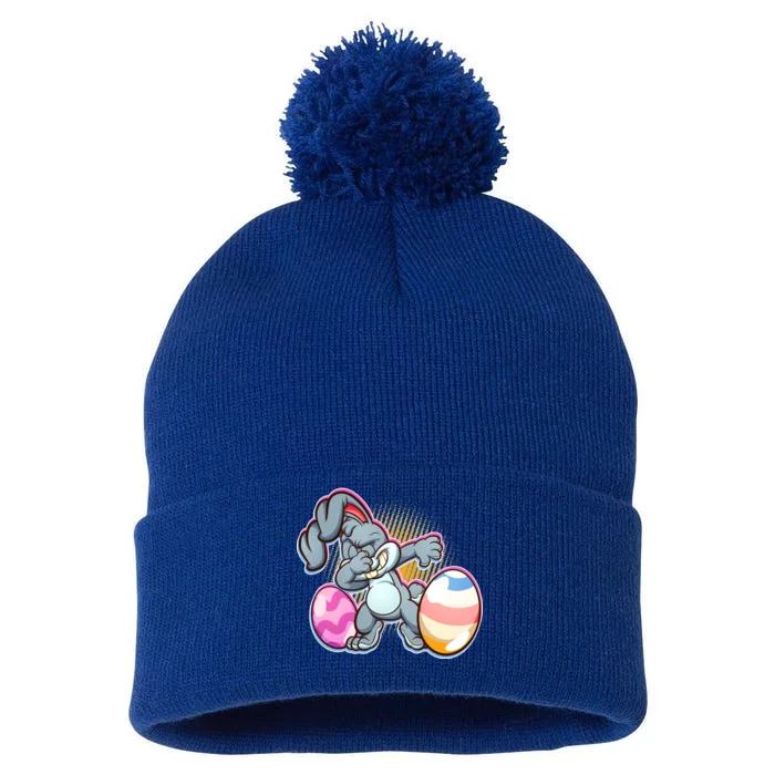 Dabbing Easter Bunny Pom Pom 12in Knit Beanie