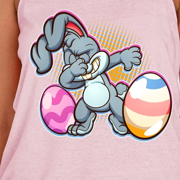 Dabbing Easter Bunny Women's Knotted Racerback Tank