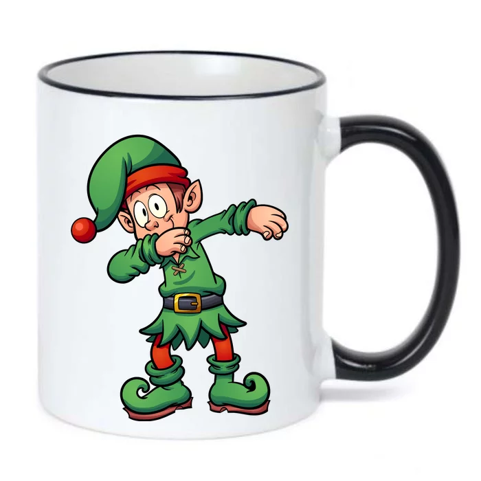 Dabbing Elf Christmas Santa Hat Black Color Changing Mug