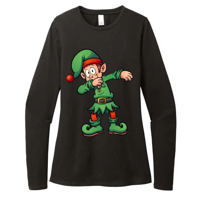 Dabbing Elf Christmas Santa Hat Womens CVC Long Sleeve Shirt