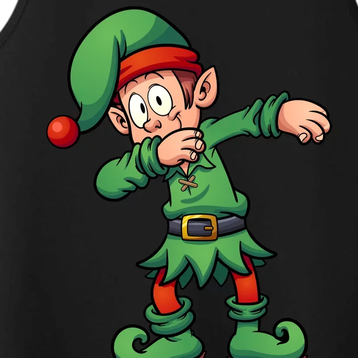 Dabbing Elf Christmas Santa Hat Performance Tank