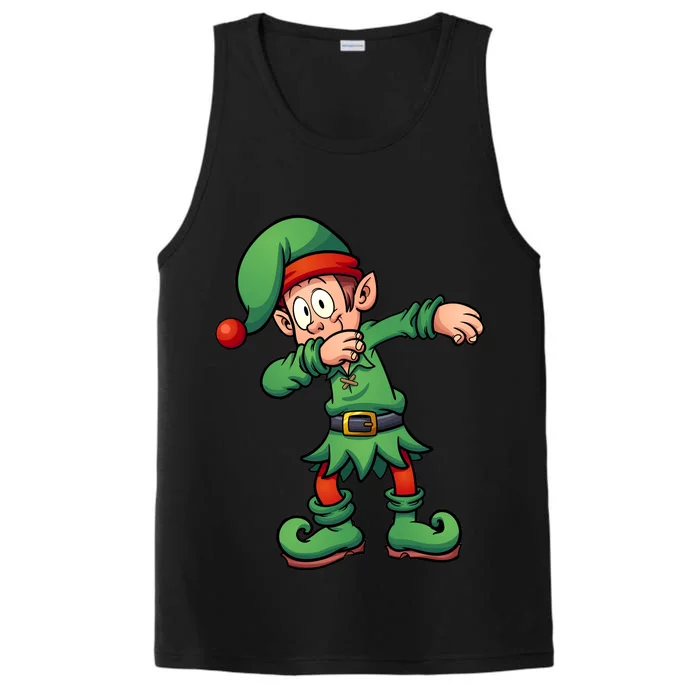 Dabbing Elf Christmas Santa Hat Performance Tank